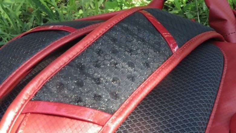 Nicely padded straps with a hose guide.