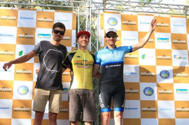 The men's Elite podium after Stage 1