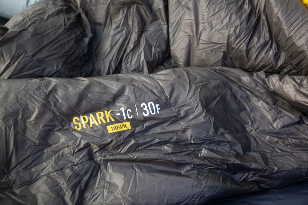 Sea to Summit spark down sleeping bag for bikepacking