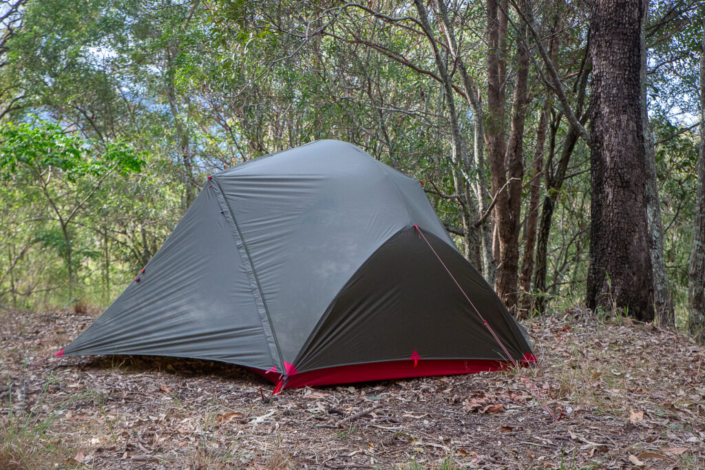 MSR Hubba Hubba Bikepacking tent set up