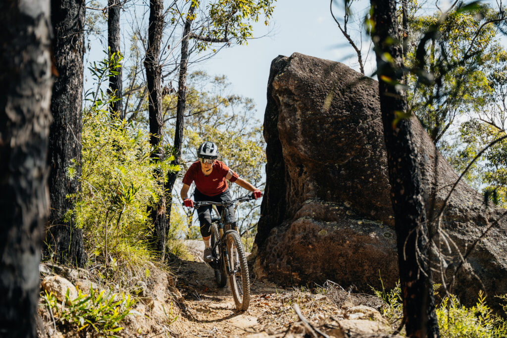 Olive Tutt sending it at Mogo MTB Trails