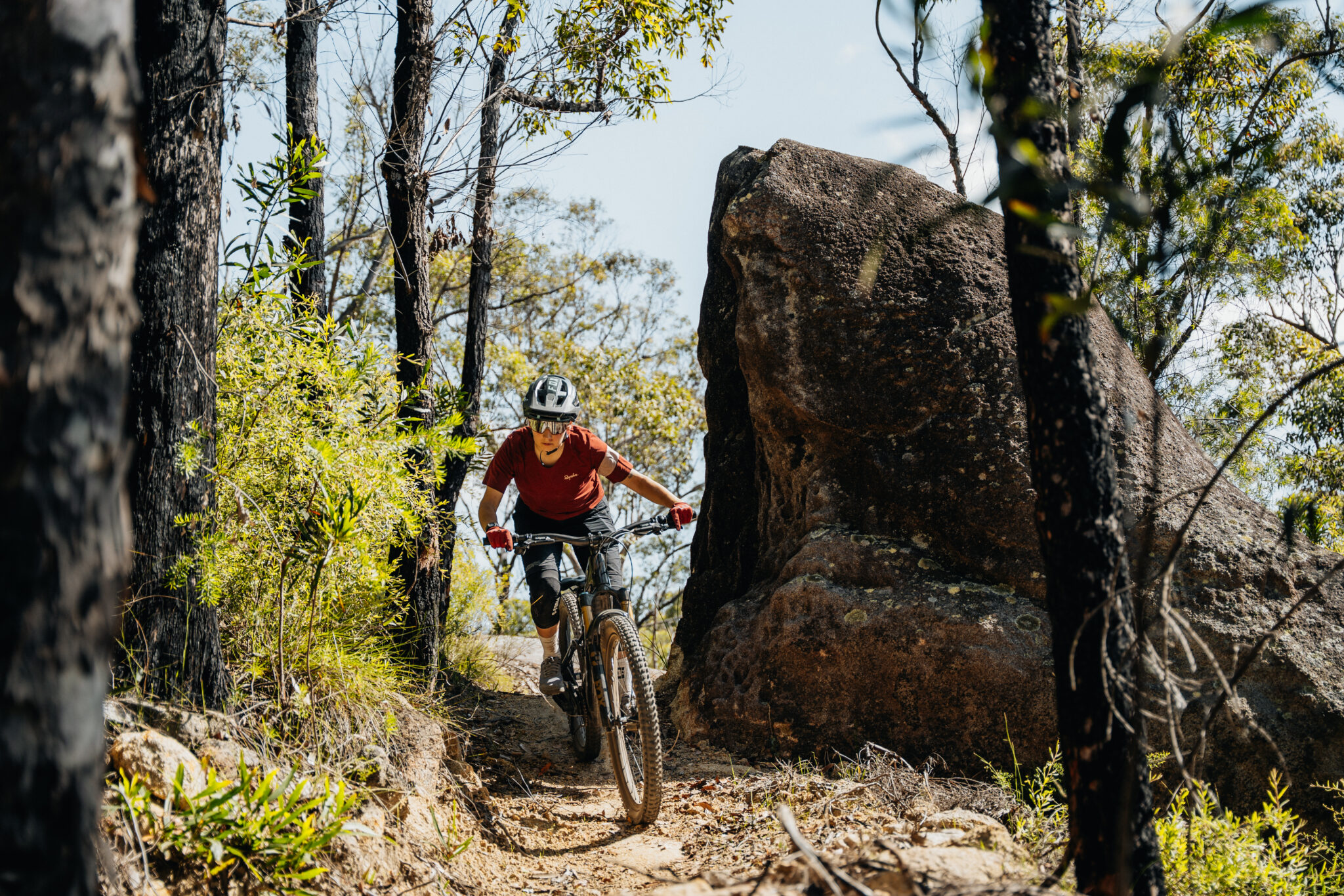 Olive Tutt sending it at Mogo MTB Trails