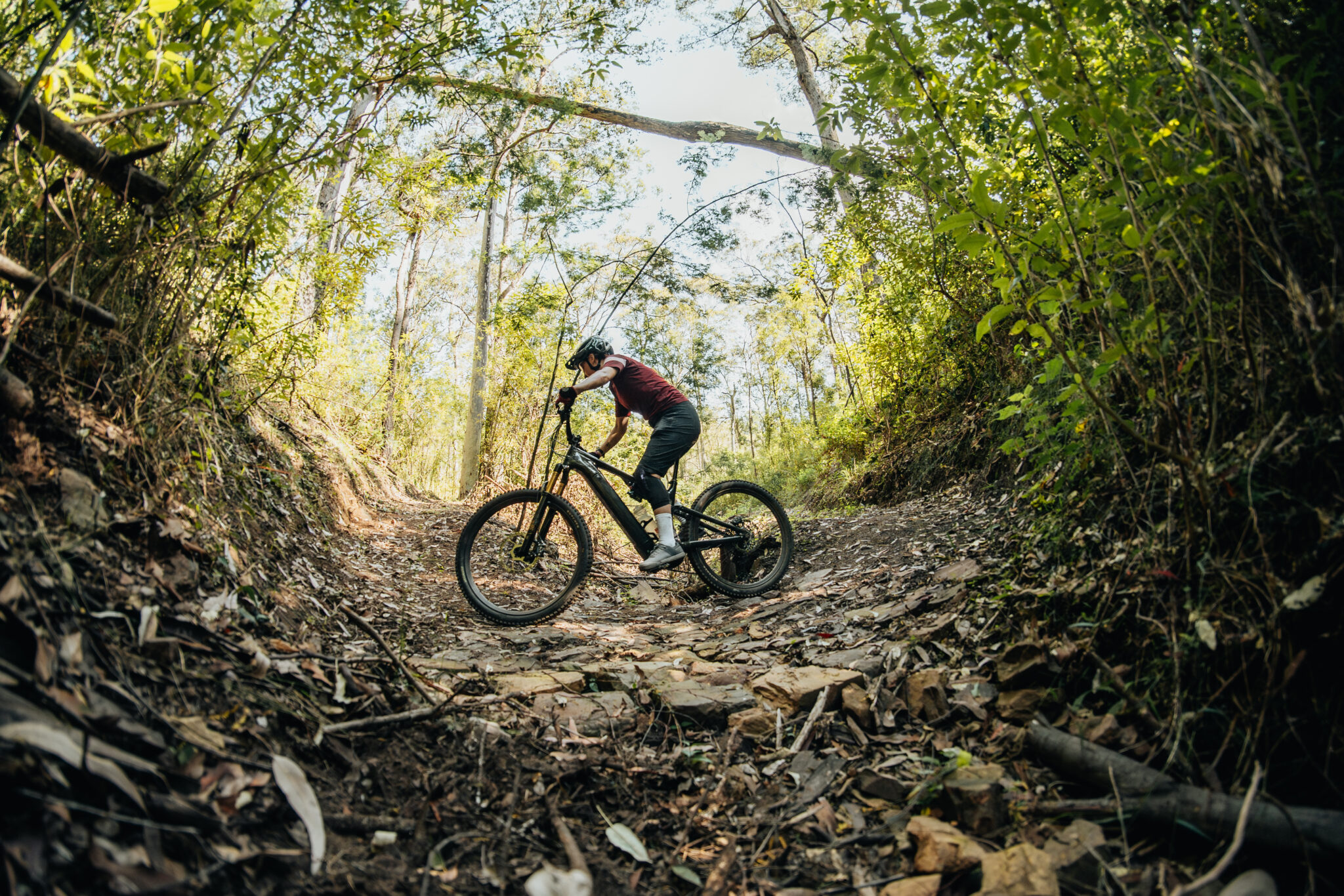 Tight switchbacks on Mogo's Burnaaga-Goanna trail