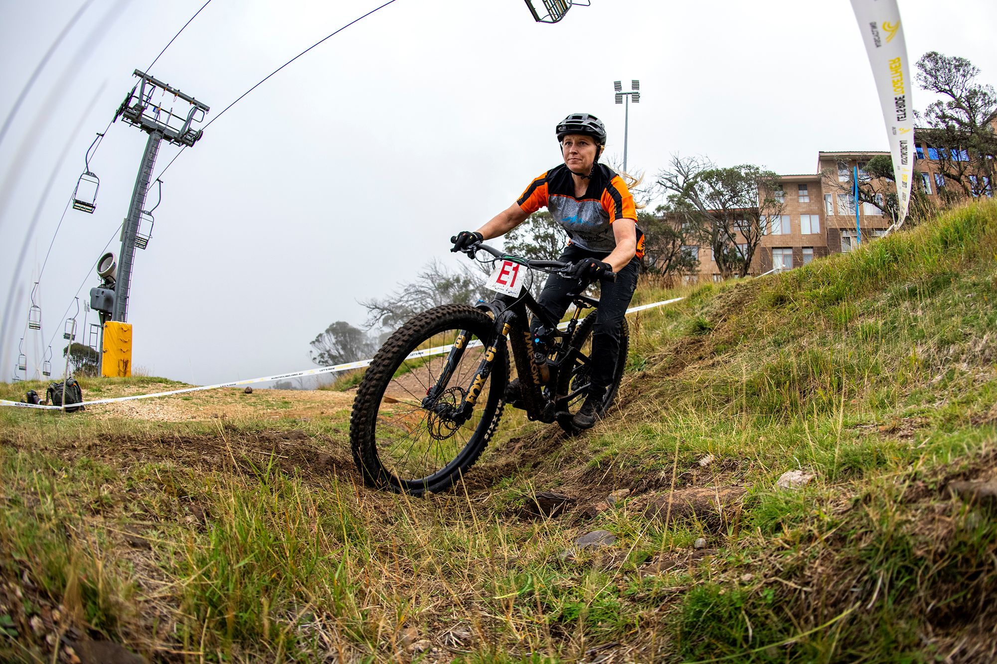 Jess Hoskin on her way to claim victory at E-Bike XCO