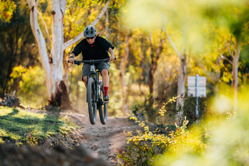 Olive Tutt testing the Superior XF 9.6 DC for Australian Mountain Bike Magazine