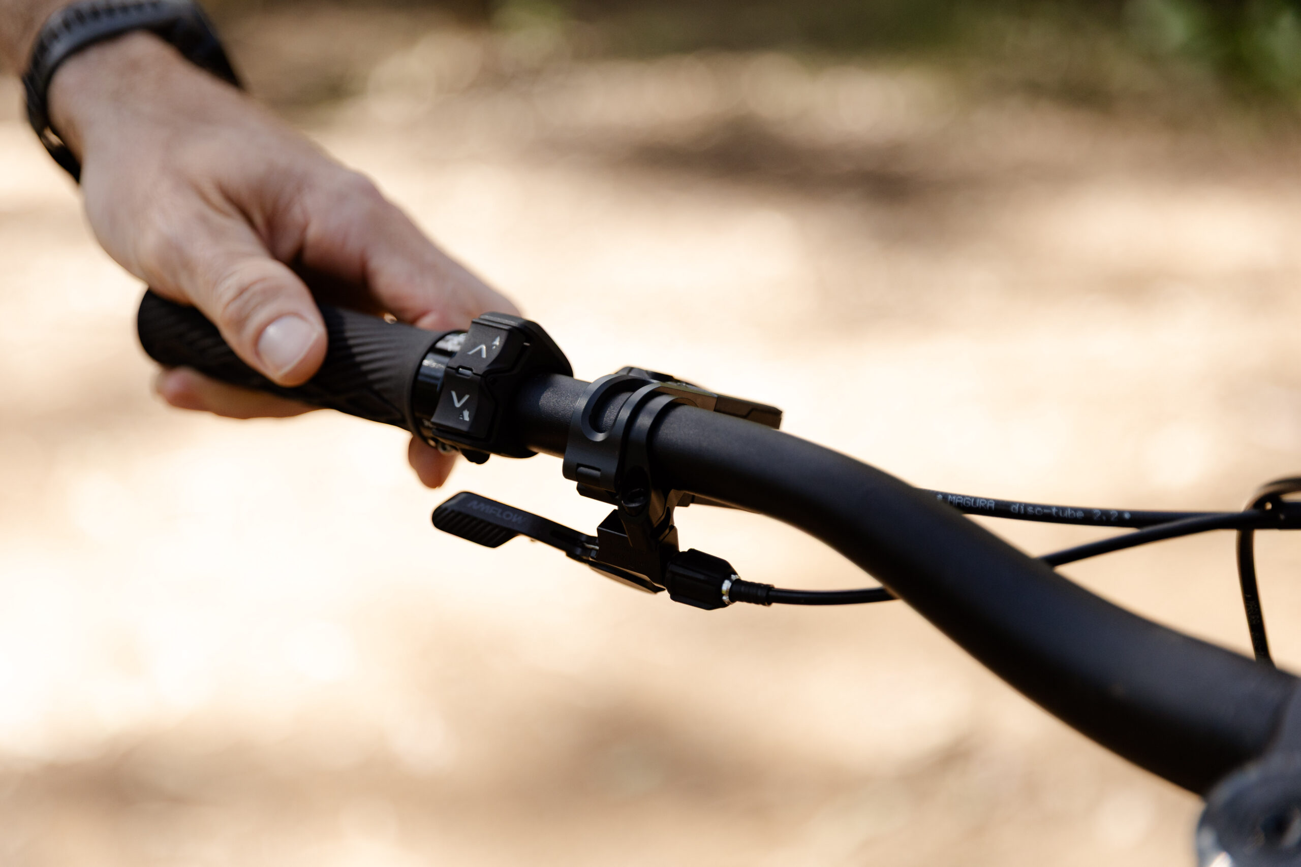 Amflow PR handlebar controls and brake lever